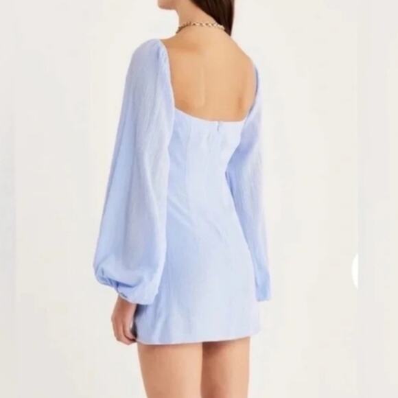 NWT Rumer The Label Camille Light Blue Cut Out Mini Dress Small - Picture 4 of 11